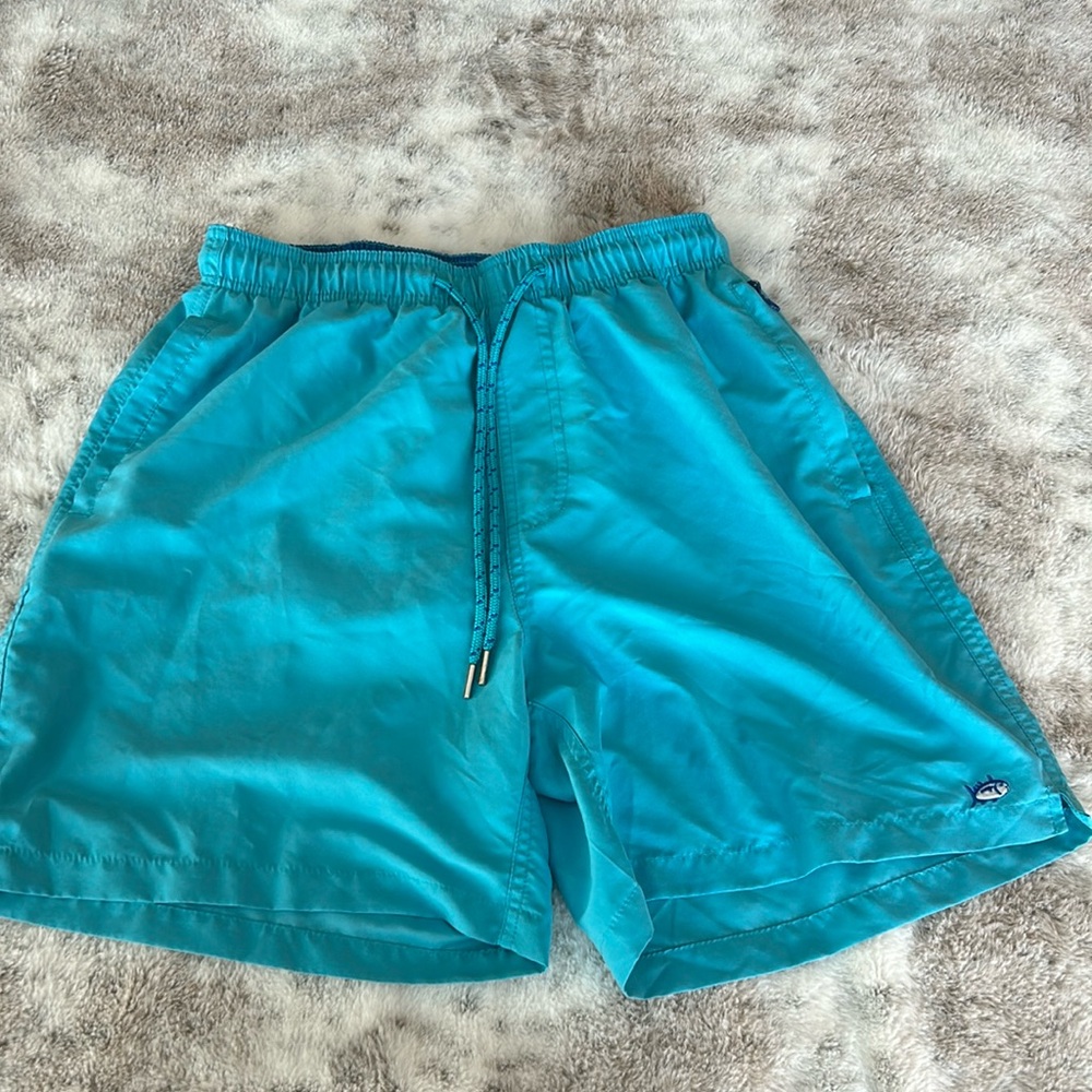 Men’s Southern Tide size Medium baby blue swim trunks